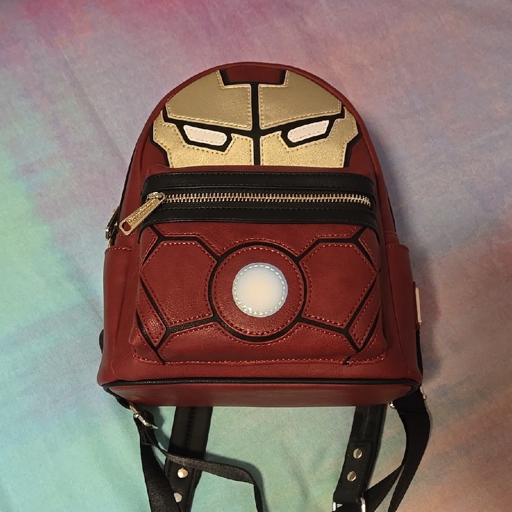 NWT Loungefly Iron Man Light-Up Arc Reactor Mini Backpack